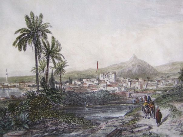 Larnaca, Cyprus的蚀刻版画 -（1366）